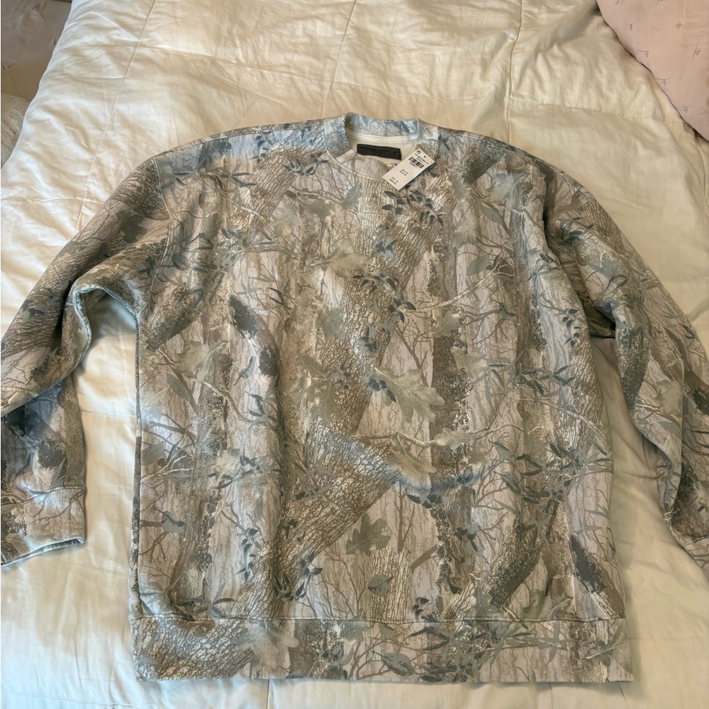 Abercrombie & Fitch Men's Camouflage Crewneck Sweater - Gray/Tan